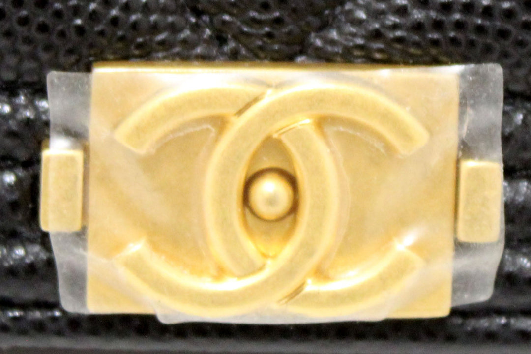 Top Quality Chanel Black Caviar Quilted Leather Boy Wallet On Chain WOC