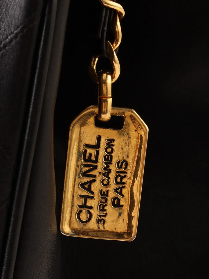 Chanel Around 1995 Made Bicolore Stitch Supermodel Black