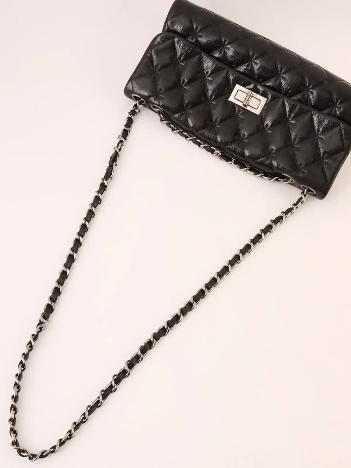 Chanel Around 2005 Made 2.55 Chain Shoulder Bag Black