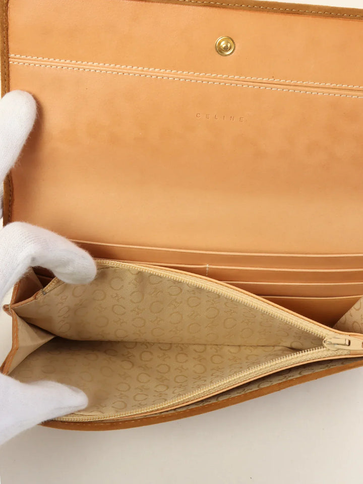 Celine Suede C Macadam Pattern Wallet Brown