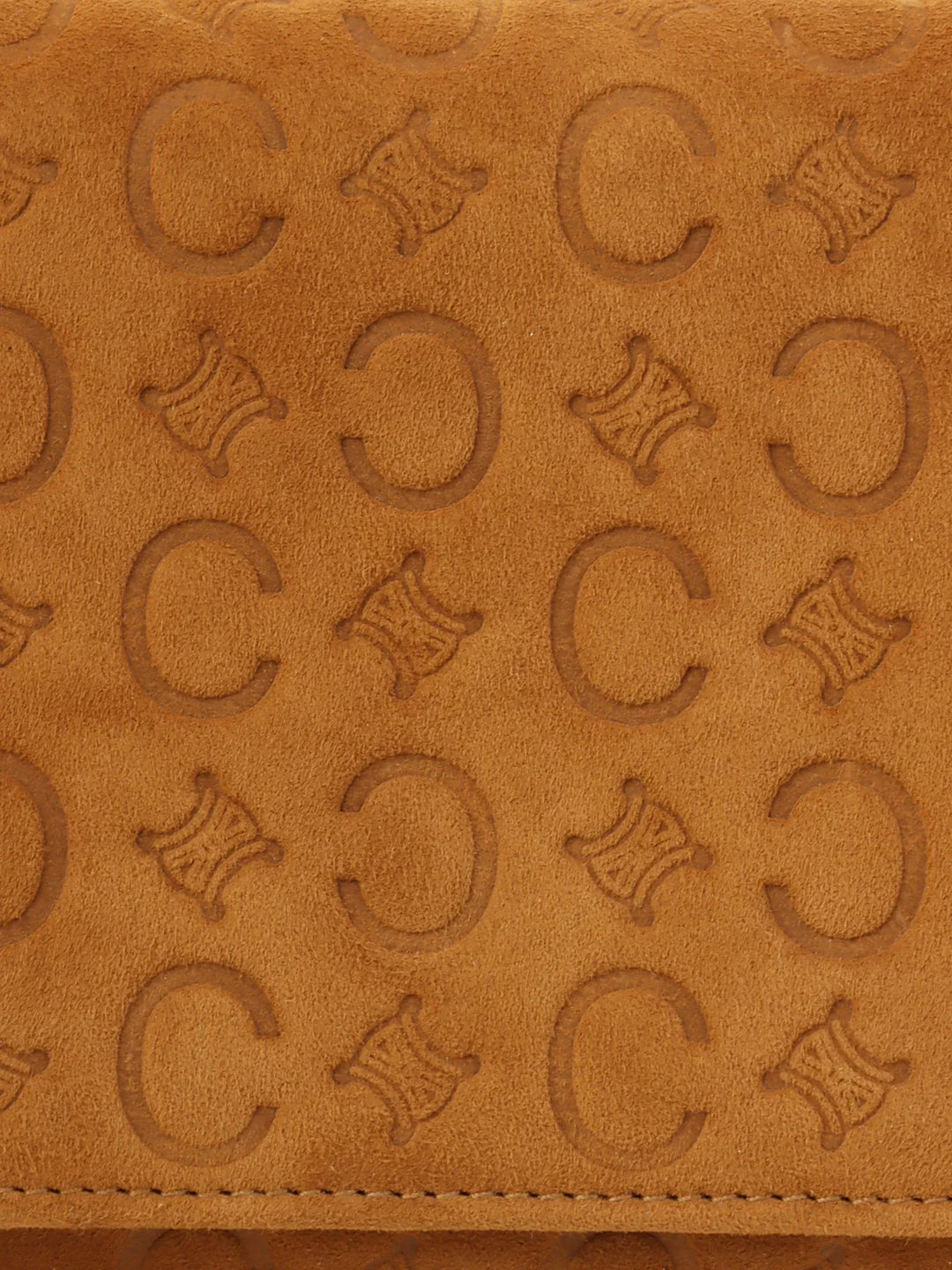Celine Suede C Macadam Pattern Wallet Brown