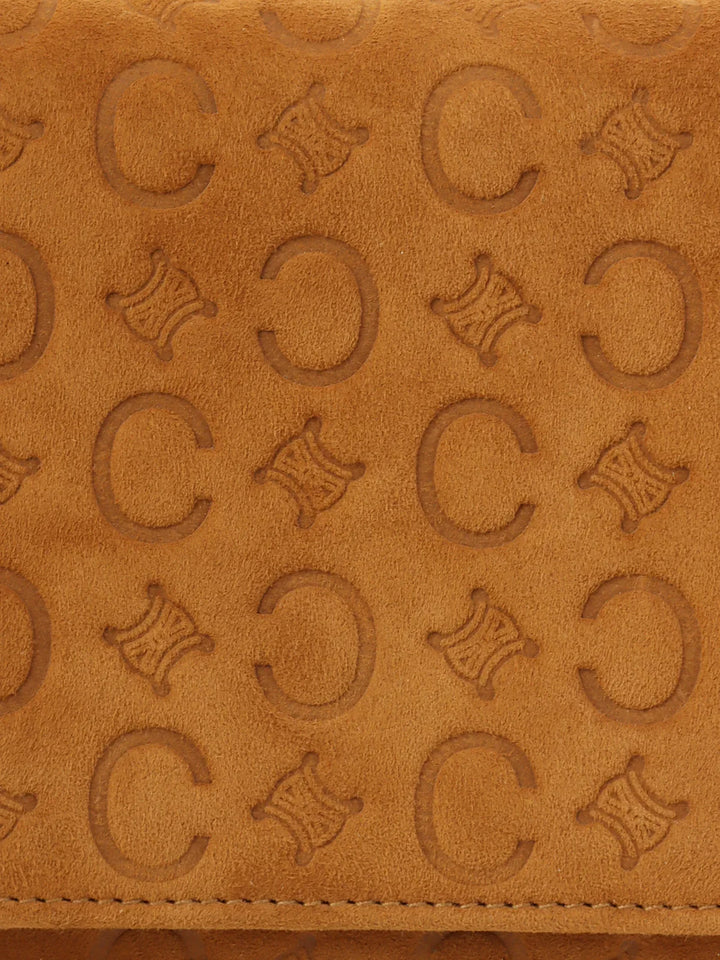 Celine Suede C Macadam Pattern Wallet Brown