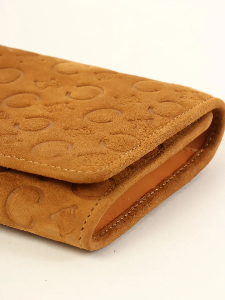 Celine Suede C Macadam Pattern Wallet Brown