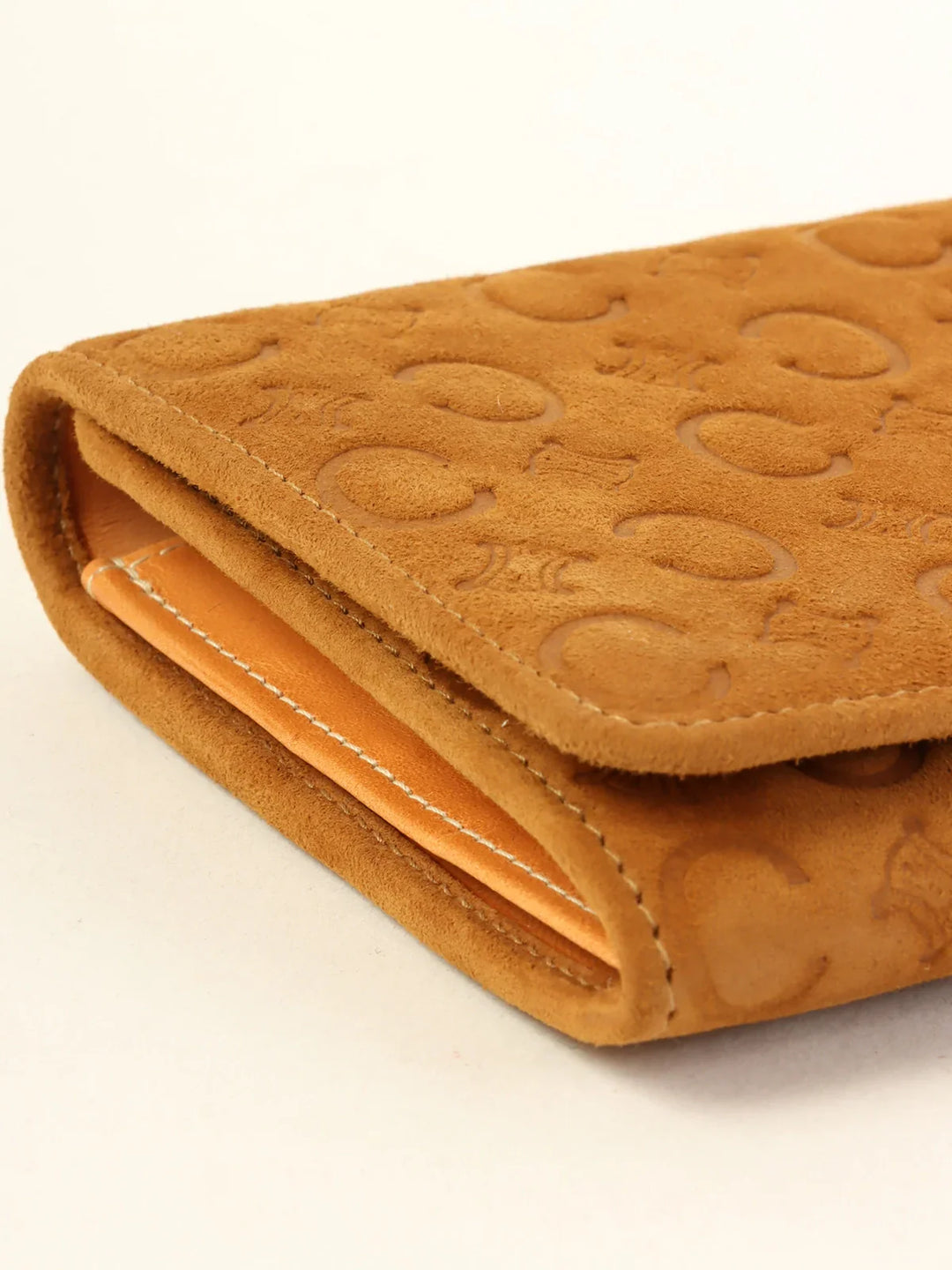 Celine Suede C Macadam Pattern Wallet Brown