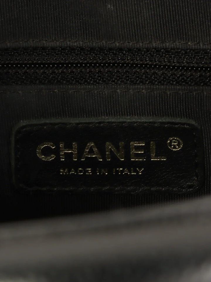 Chanel Around 1998 Made Caviar Skin Cc Mark Stitch Boston Bag Black