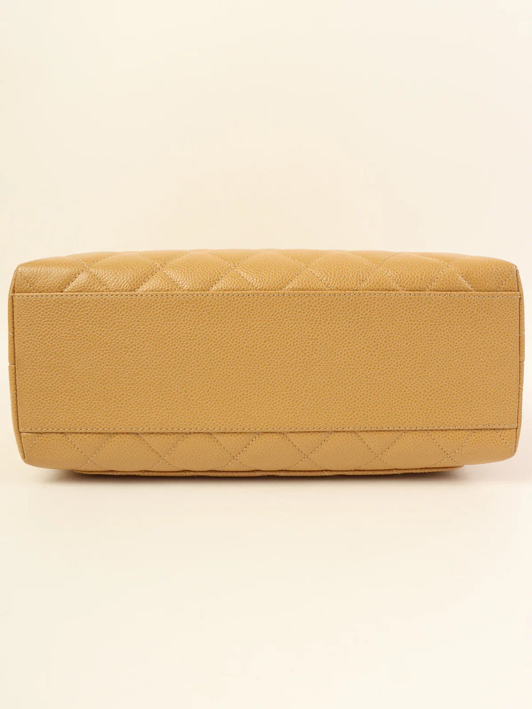 Chanel Around 2000 Made Caviar Skin Turn-Lock Top Handle Bag Beige
