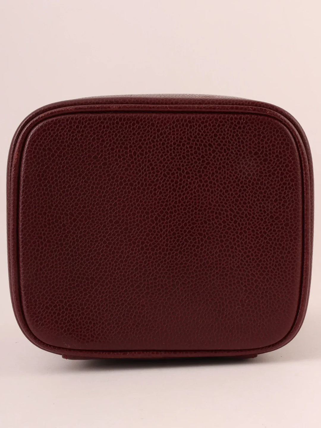 Chanel Around 1997 Made Caviar Skin Cc Mark Stitch Vanity Bordeaux