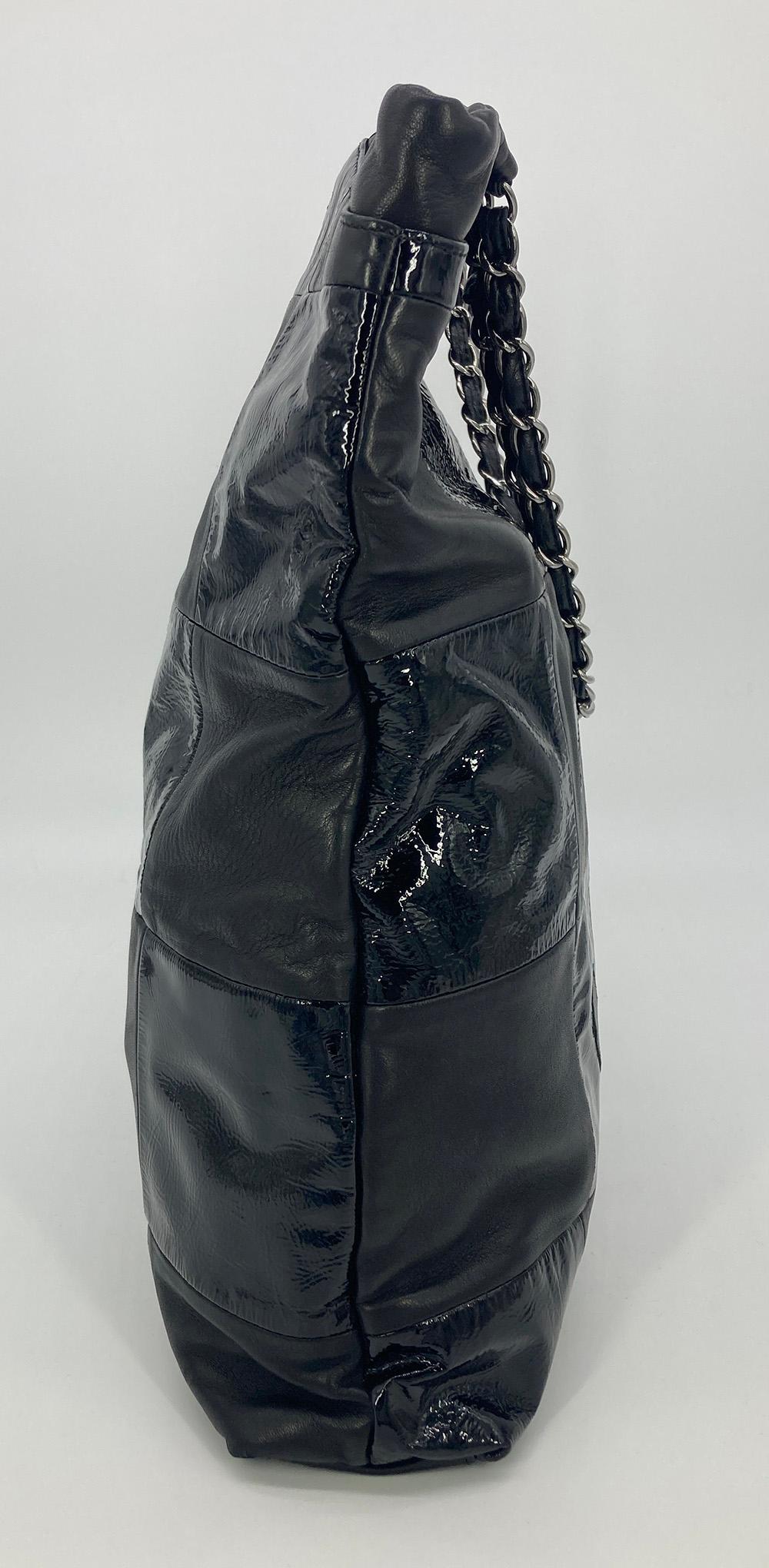 Top Quality Chanel Black Leather Checkered Tote