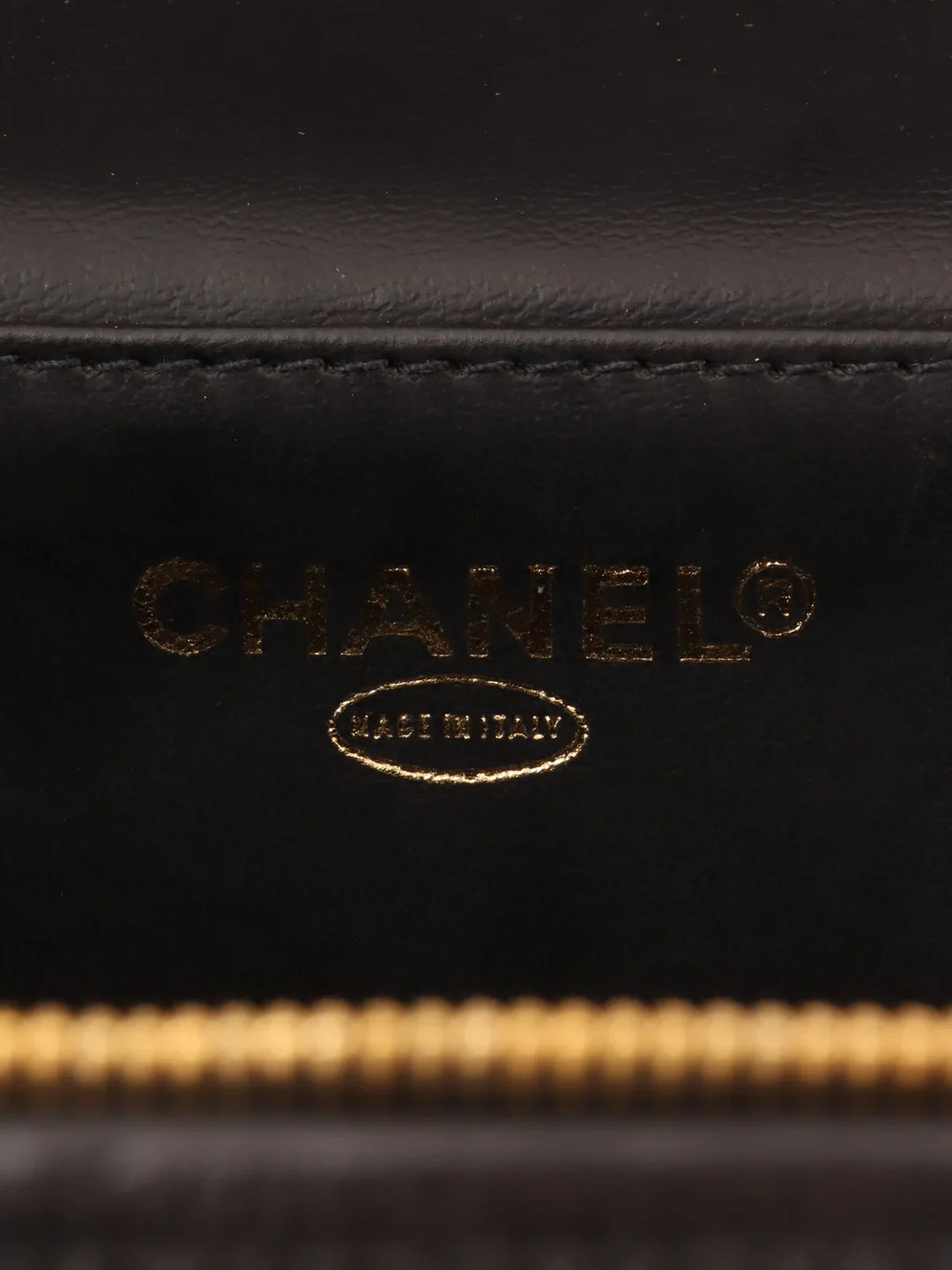 Chanel Around 1997 Made Caviar Skin Cc Mark Stitch 2Way Vanity Black