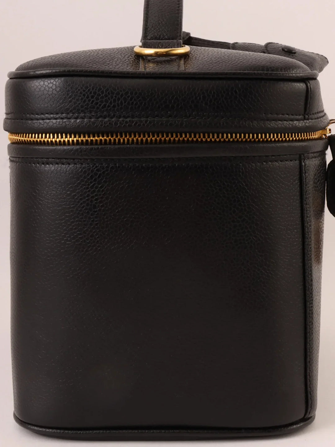 Chanel Around 1997 Made Caviar Skin Cc Mark Stitch 2Way Vanity Black