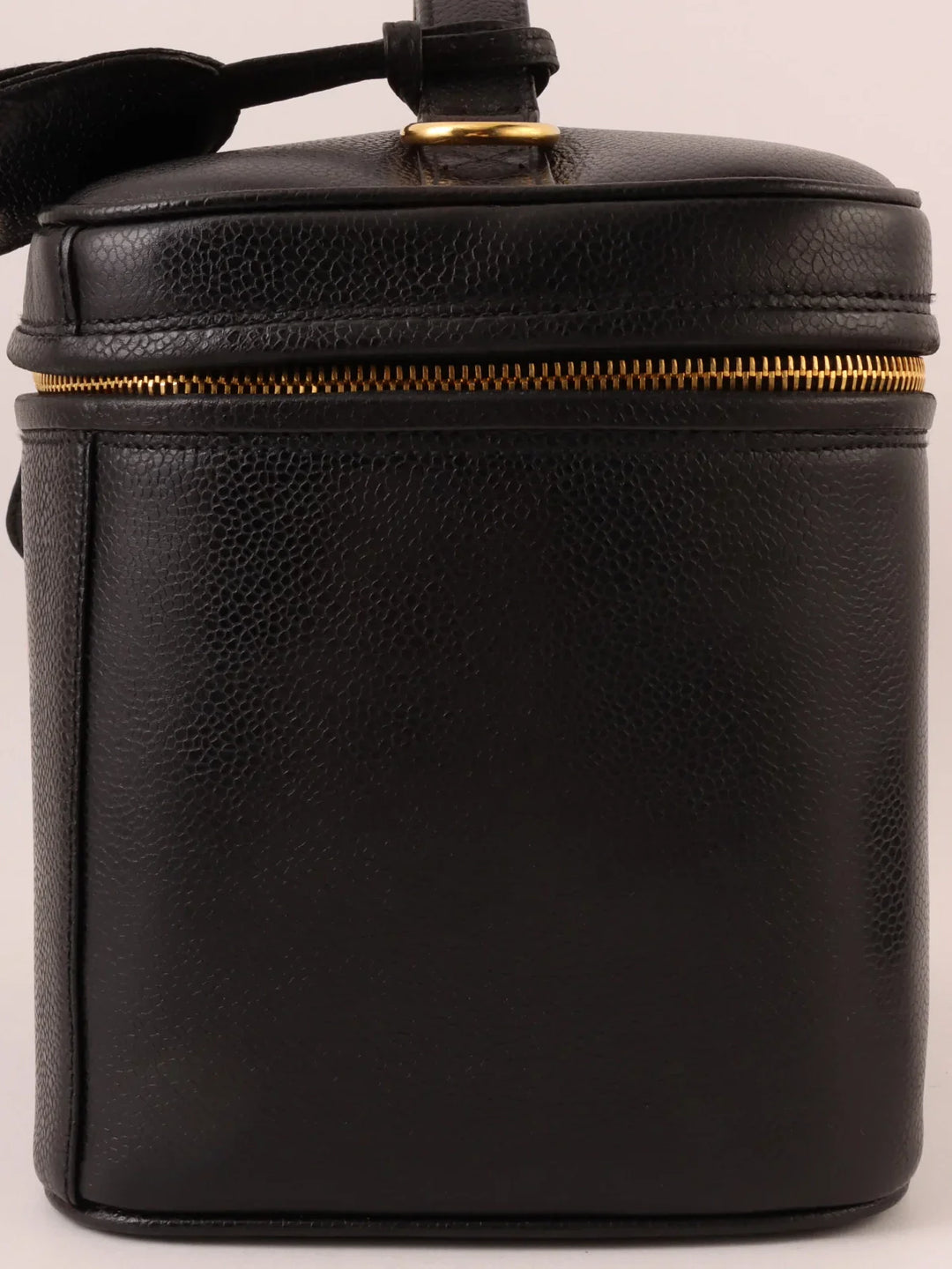 Chanel Around 1997 Made Caviar Skin Cc Mark Stitch 2Way Vanity Black