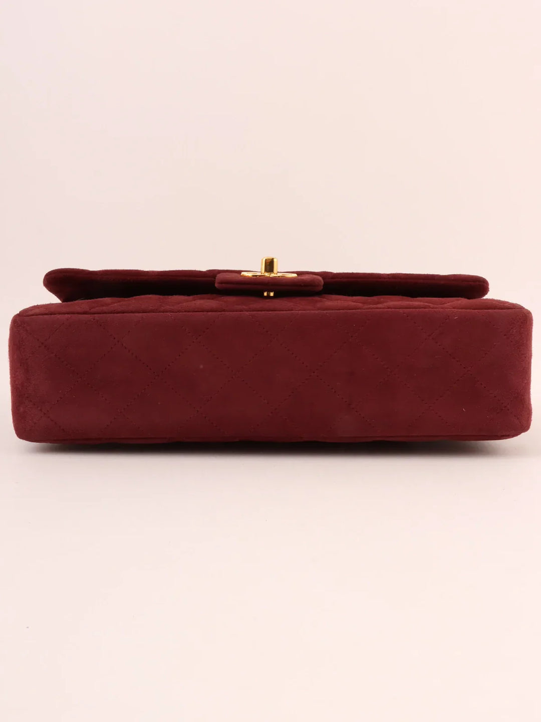 Chanel Around 1997 Made Suede Classic New Chain Bag 25Cm Bordeaux