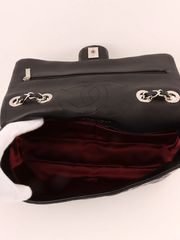 Chanel Around 2010 Made Patent Icon Embossed Turn-Lock Chain Bag Black