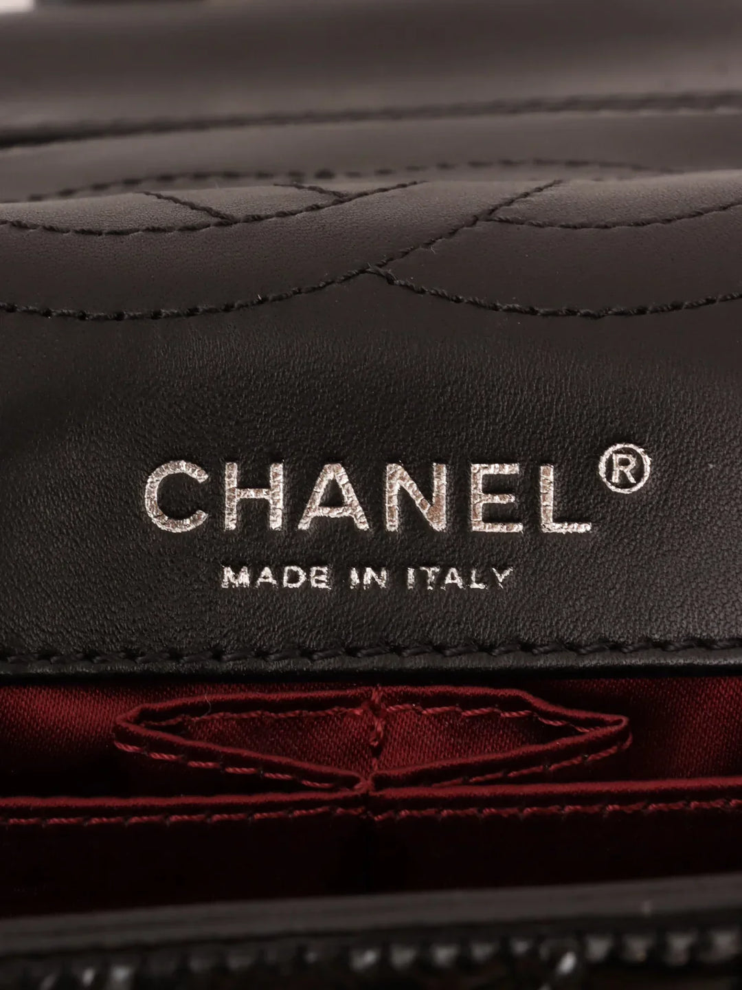 Chanel Around 2010 Made Patent Icon Embossed Turn-Lock Chain Bag Black