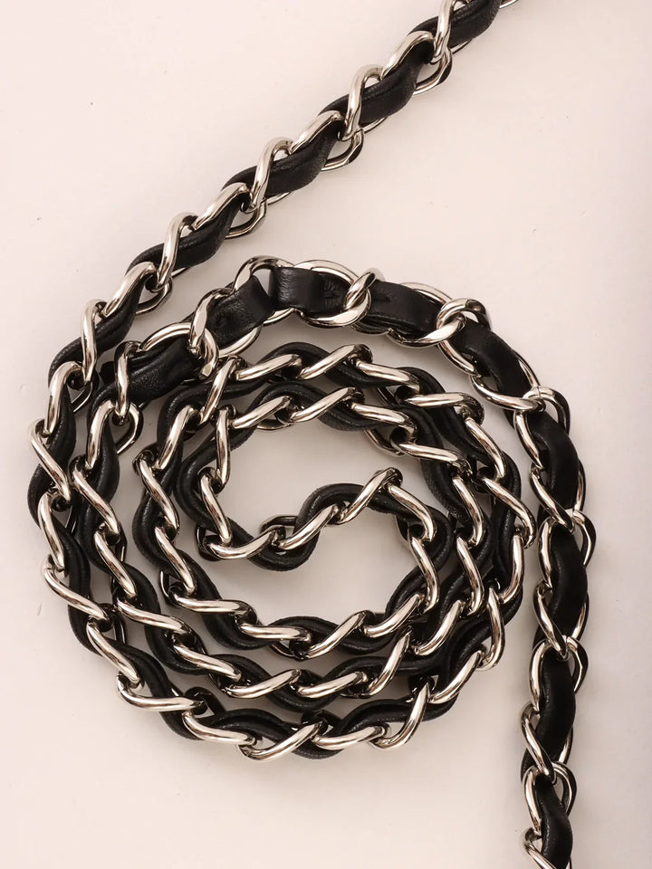 Chanel Around 2010 Made Patent Icon Embossed Turn-Lock Chain Bag Black