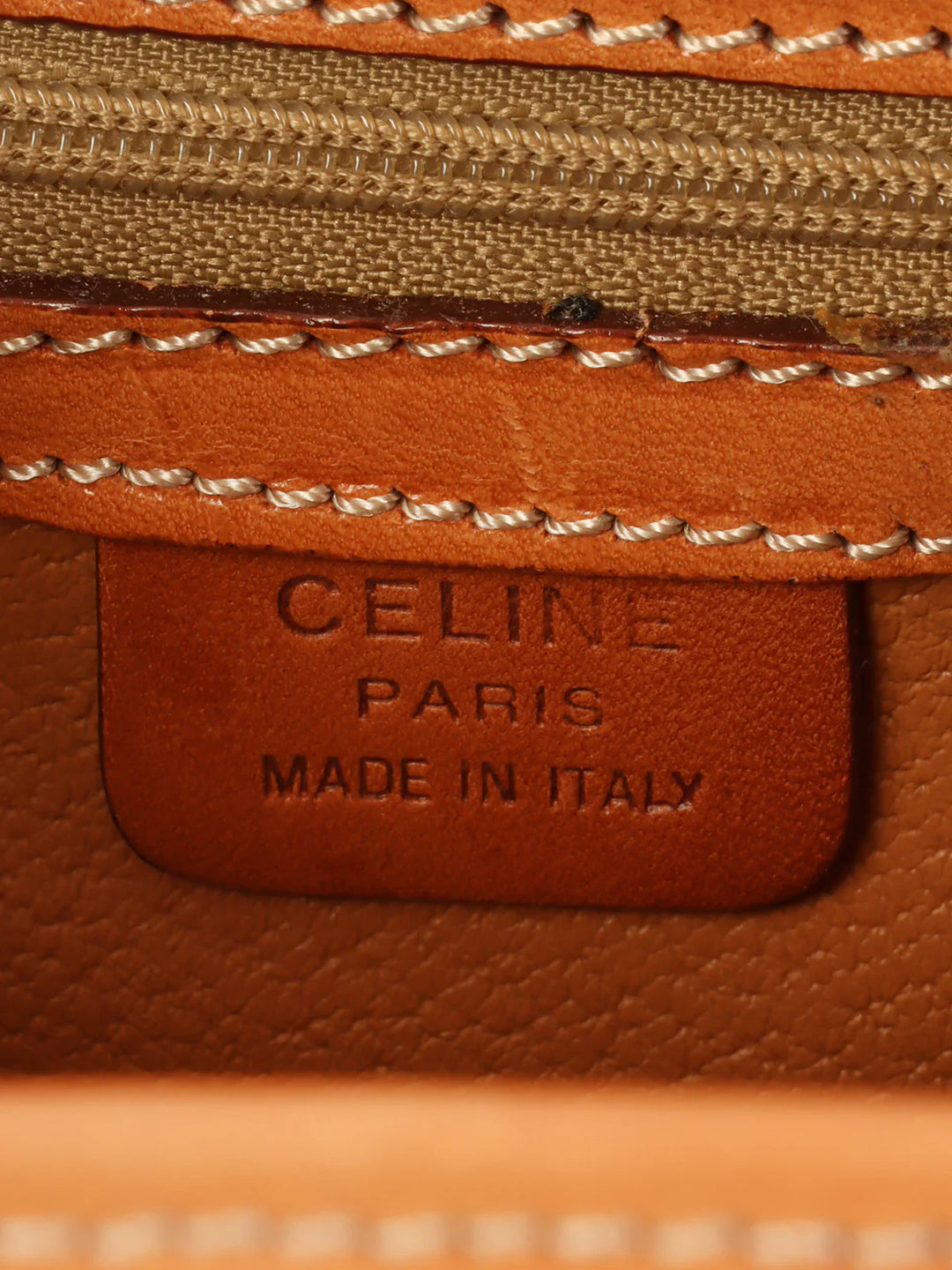 Celine Macadam Pattern Logo Plate Box Top Handle Bag Brown