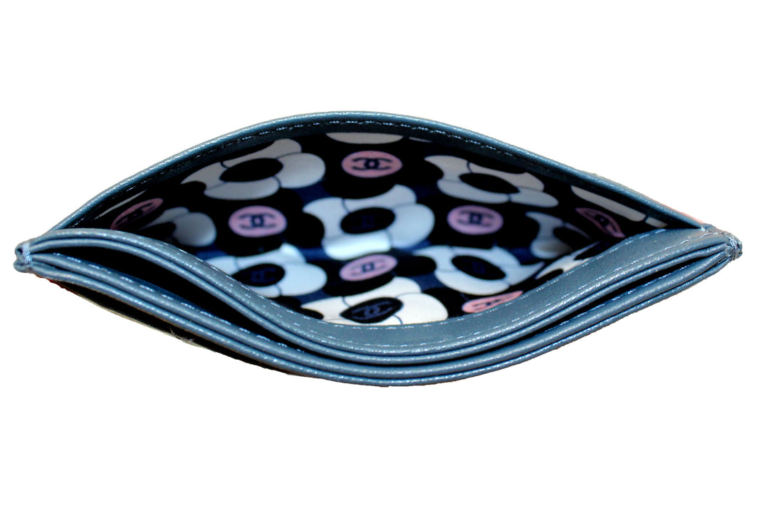 Top Quality Chanel Blue Quilted Lambskin Leather Card Holder