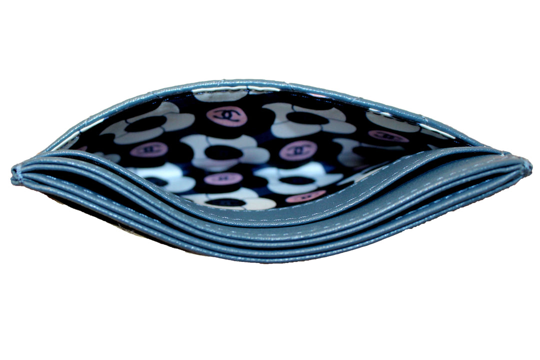 Top Quality Chanel Blue Quilted Lambskin Leather Card Holder