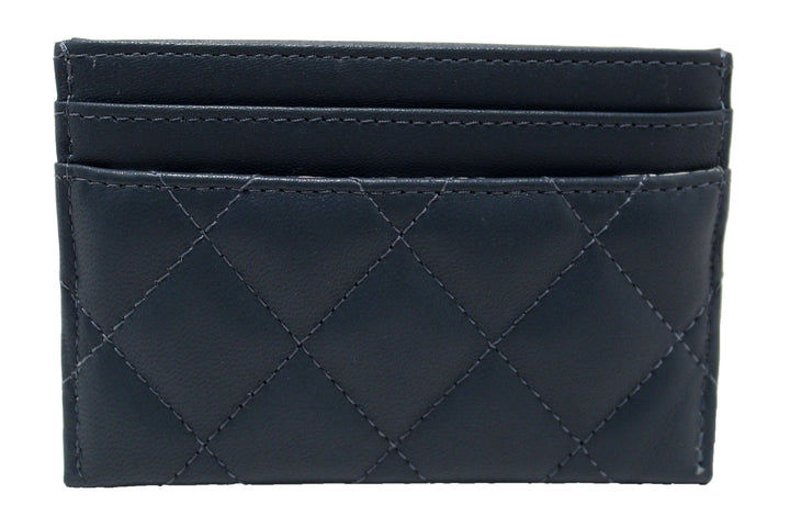 Top Quality Chanel Blue Quilted Lambskin Leather Card Holder