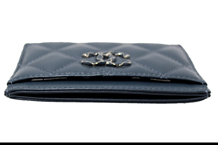 Top Quality Chanel Blue Quilted Lambskin Leather Card Holder