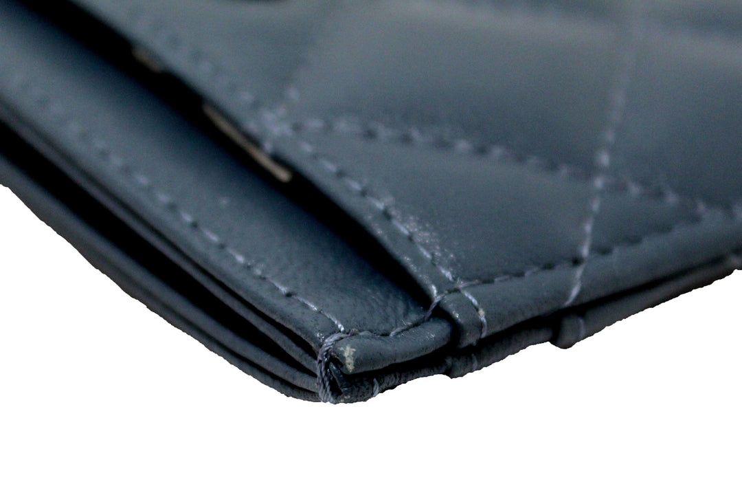 Top Quality Chanel Blue Quilted Lambskin Leather Card Holder