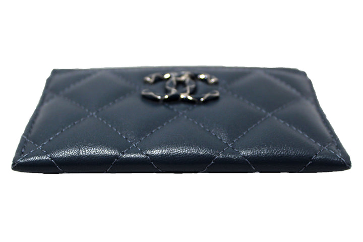 Top Quality Chanel Blue Quilted Lambskin Leather Card Holder