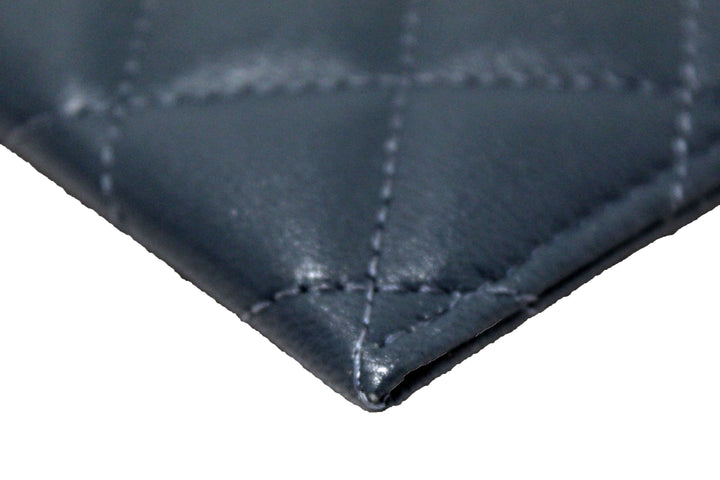 Top Quality Chanel Blue Quilted Lambskin Leather Card Holder