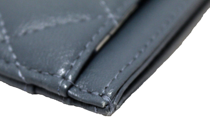 Top Quality Chanel Blue Quilted Lambskin Leather Card Holder