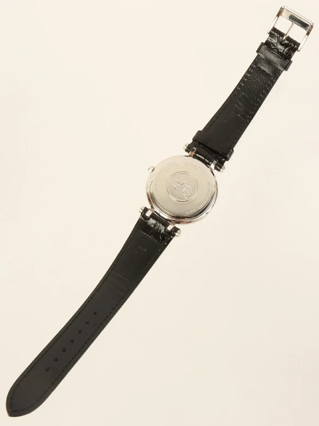 Burberry Round Logo Face Watch Silver/Black
