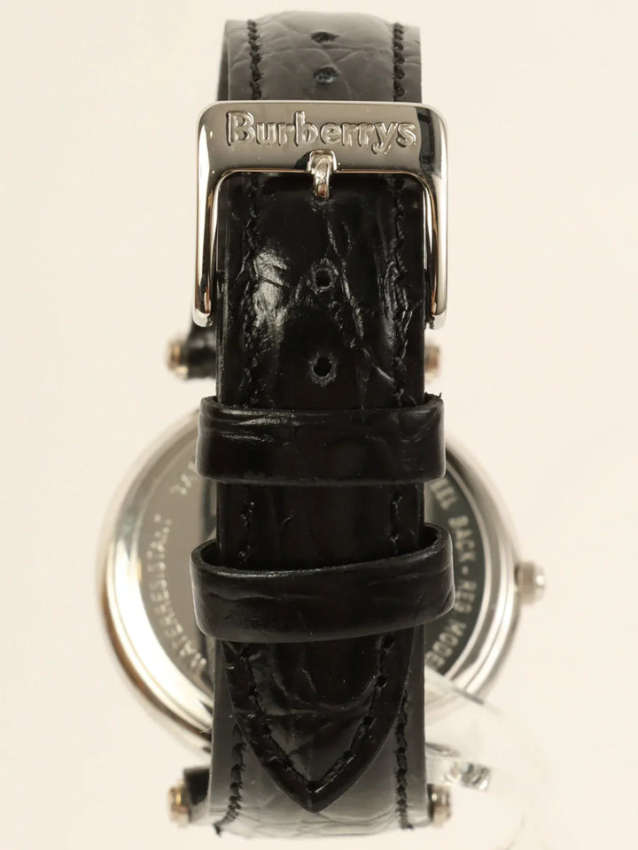 Burberry Round Logo Face Watch Silver/Black