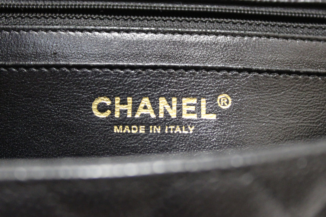 Top Quality Chanel Black Quilted Caviar Leather Classic Jumbo Single Flap Bag