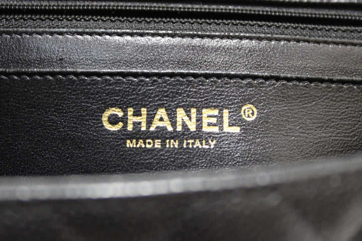Top Quality Chanel Black Quilted Caviar Leather Classic Jumbo Single Flap Bag