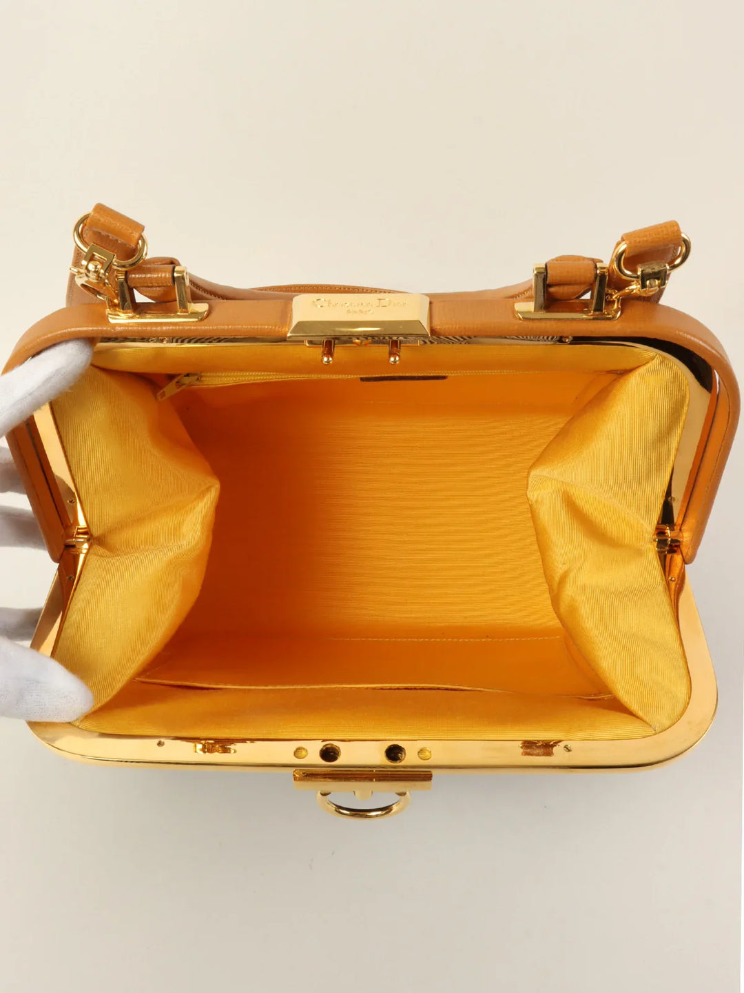 Top quality Dior Logo Plate 2Way Bag Black/Beige