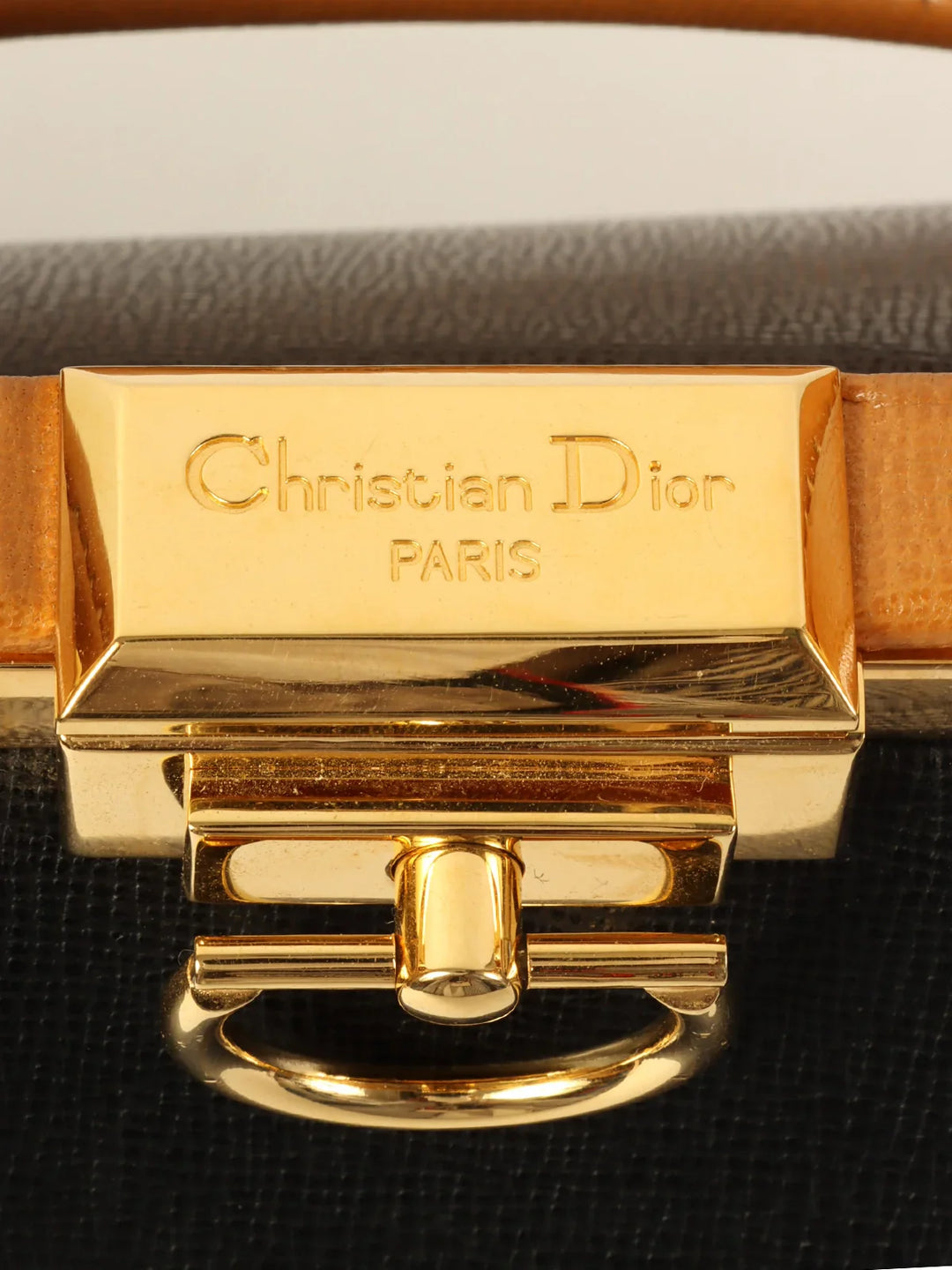 Top quality Dior Logo Plate 2Way Bag Black/Beige