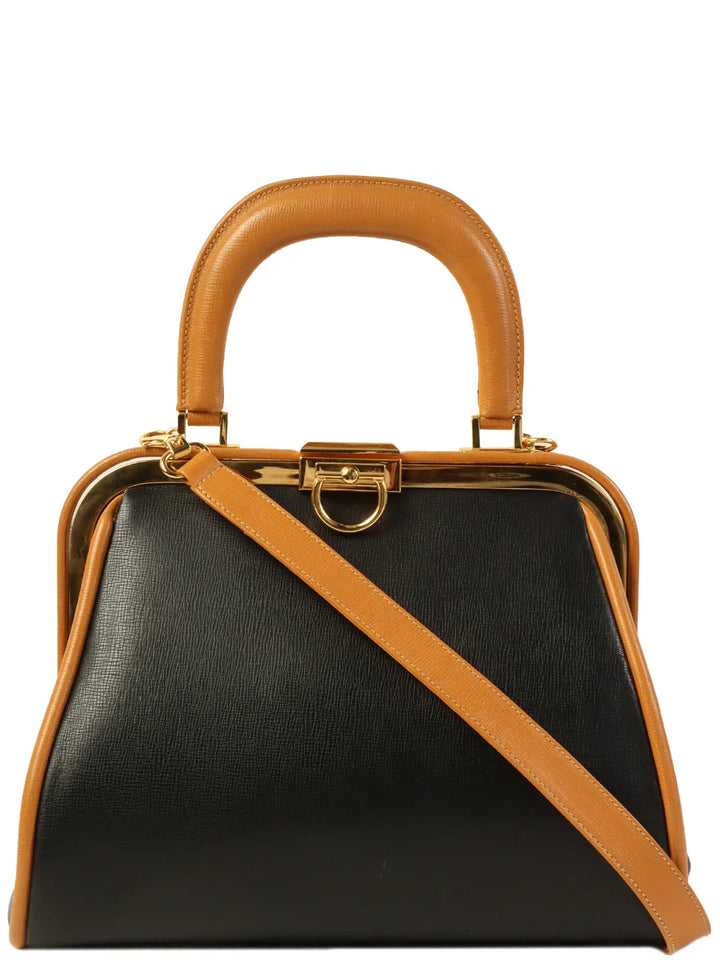 Top quality Dior Logo Plate 2Way Bag Black/Beige