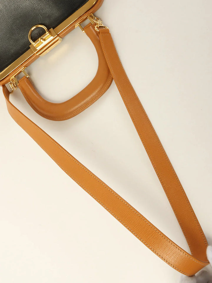 Top quality Dior Logo Plate 2Way Bag Black/Beige