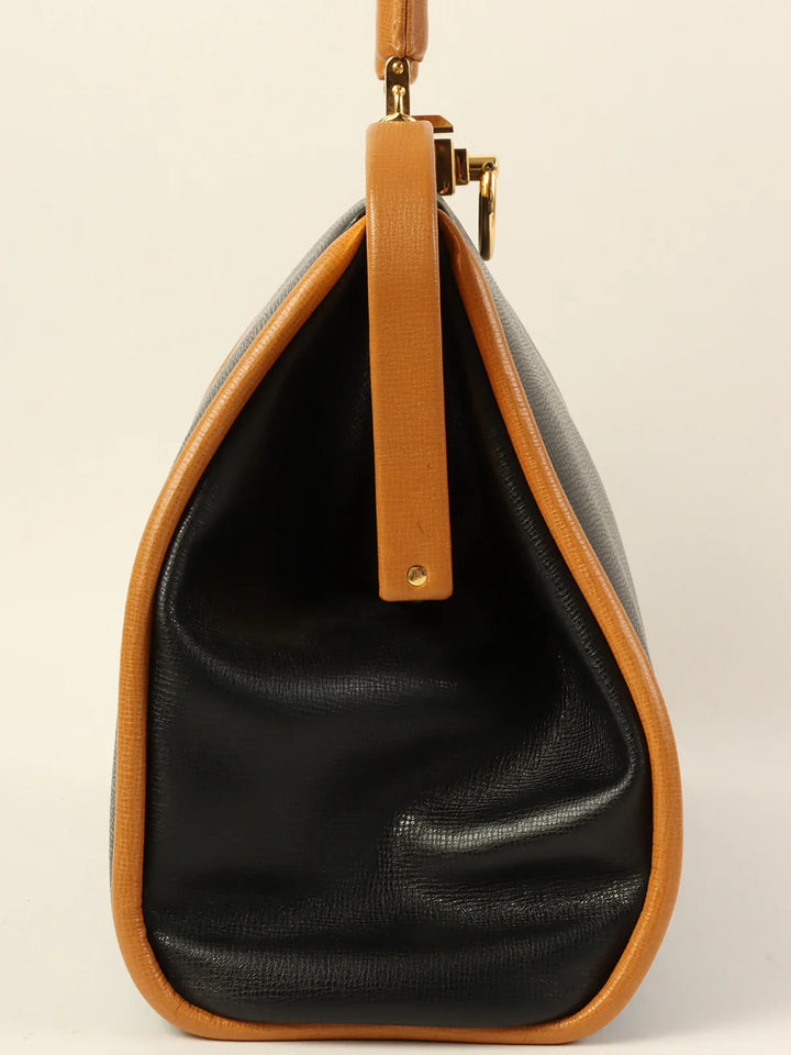 Top quality Dior Logo Plate 2Way Bag Black/Beige