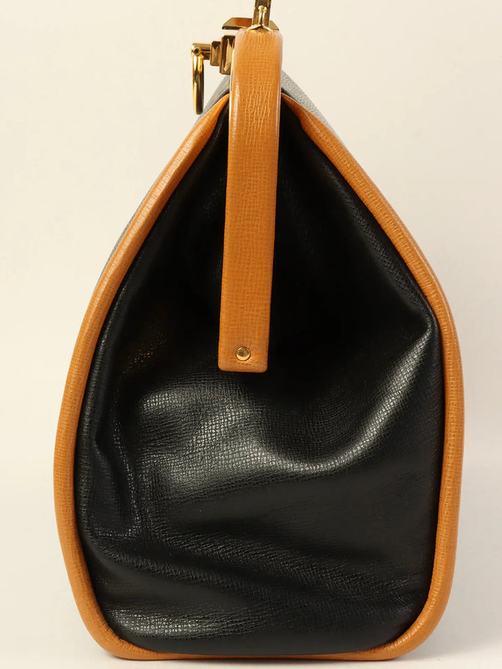 Top quality Dior Logo Plate 2Way Bag Black/Beige