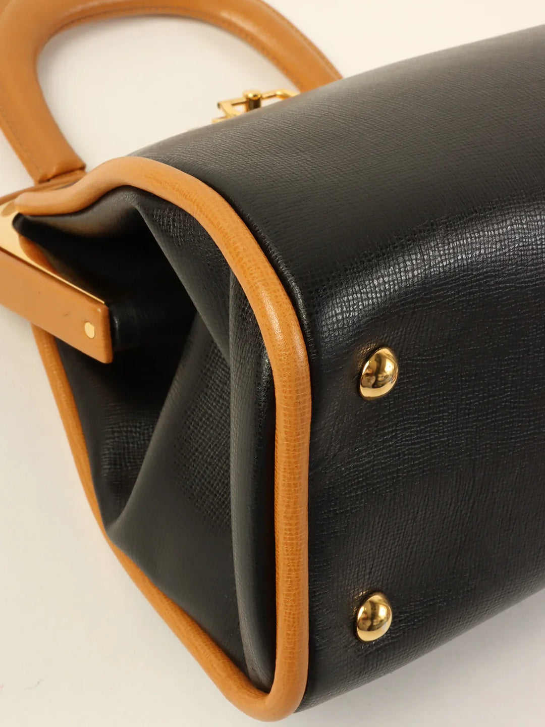 Top quality Dior Logo Plate 2Way Bag Black/Beige