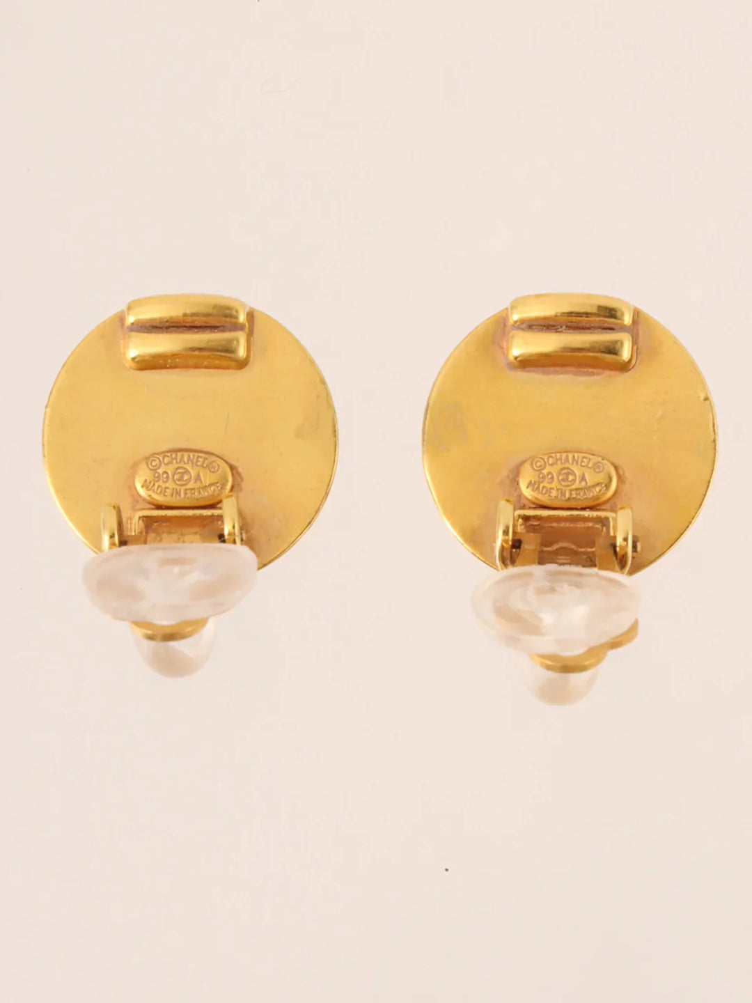 Chanel 1999 Made Mini Round Cc Mark Earrings Gold