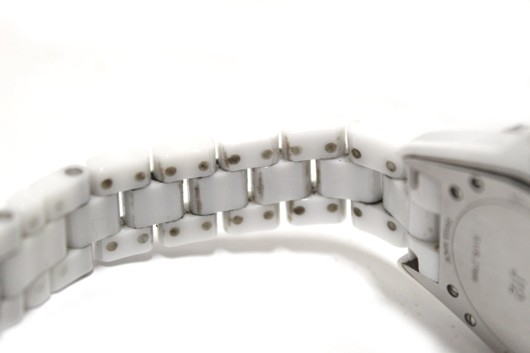 Top Quality Chanel White Ceramic J12 Diamond Quatz Watch 33mm H2422