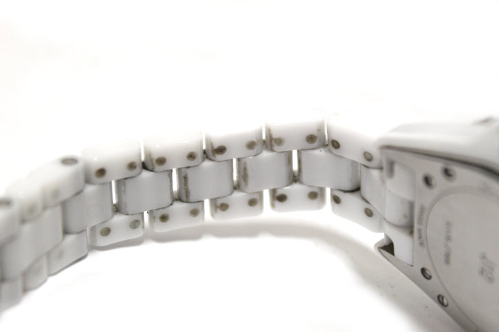 Top Quality Chanel White Ceramic J12 Diamond Quatz Watch 33mm H2422