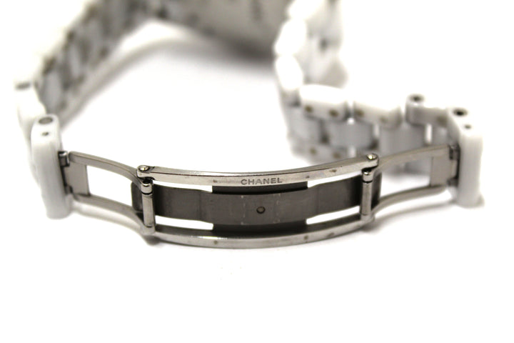 Top Quality Chanel White Ceramic J12 Diamond Quatz Watch 33mm H2422