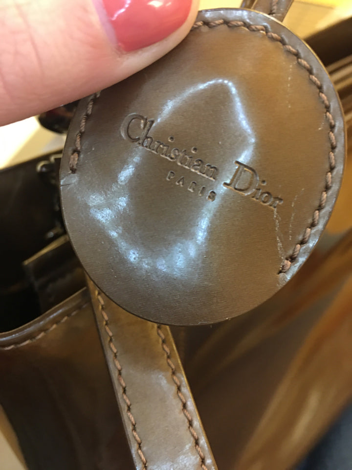 CHRISTIAN Top quality Dior Malice Handbag in Brown Leather