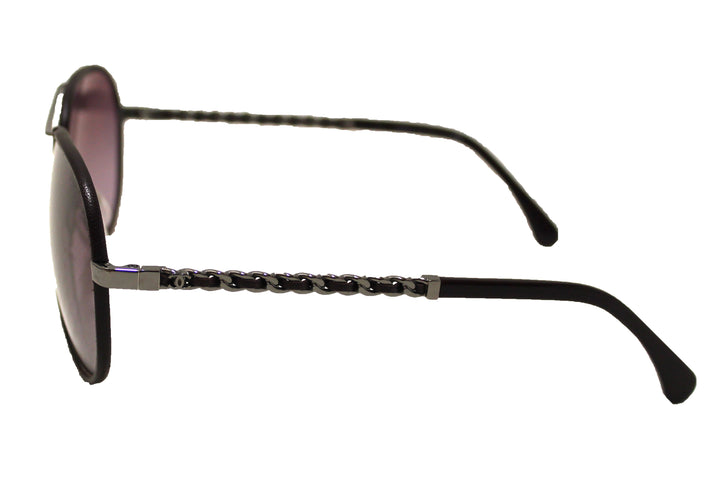 Top Quality Chanel Violet Calfskin/Metal Aviator Pilot Sunglasses 4219Q