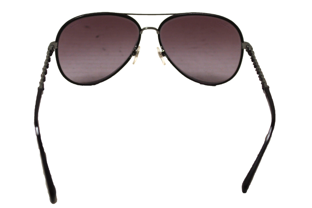 Top Quality Chanel Violet Calfskin/Metal Aviator Pilot Sunglasses 4219Q