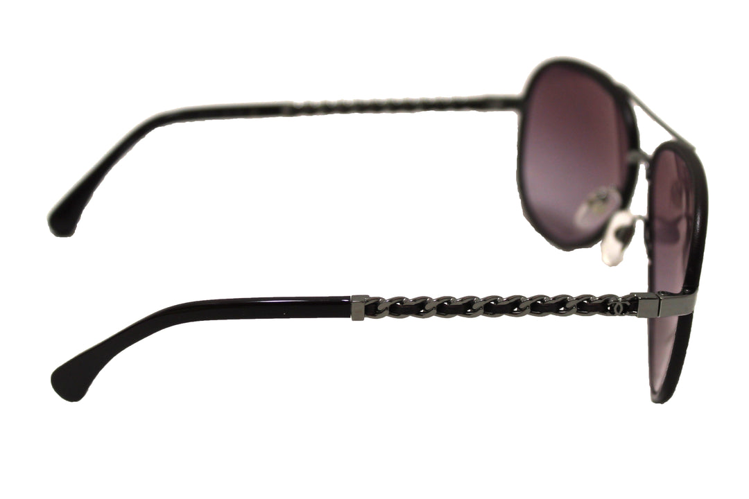 Top Quality Chanel Violet Calfskin/Metal Aviator Pilot Sunglasses 4219Q