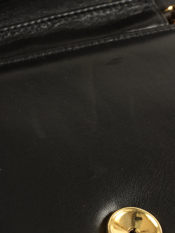 Chanel Around 1998 Made Full New Cc Mark Plate Chain Bag Mini Black