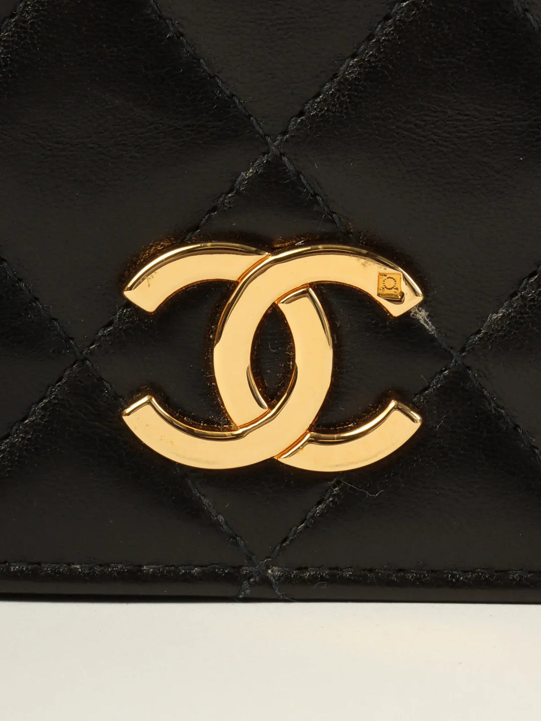 Chanel Around 1998 Made Full New Cc Mark Plate Chain Bag Mini Black