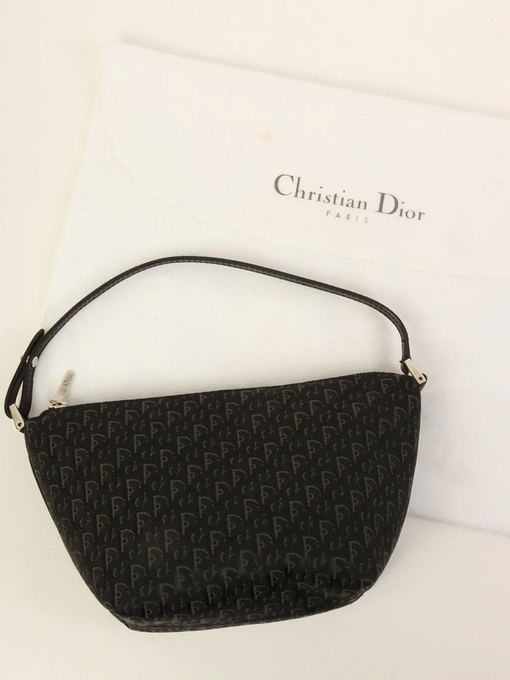 Top quality Dior Trotter Pattern Mini Top Handle Bag Black
